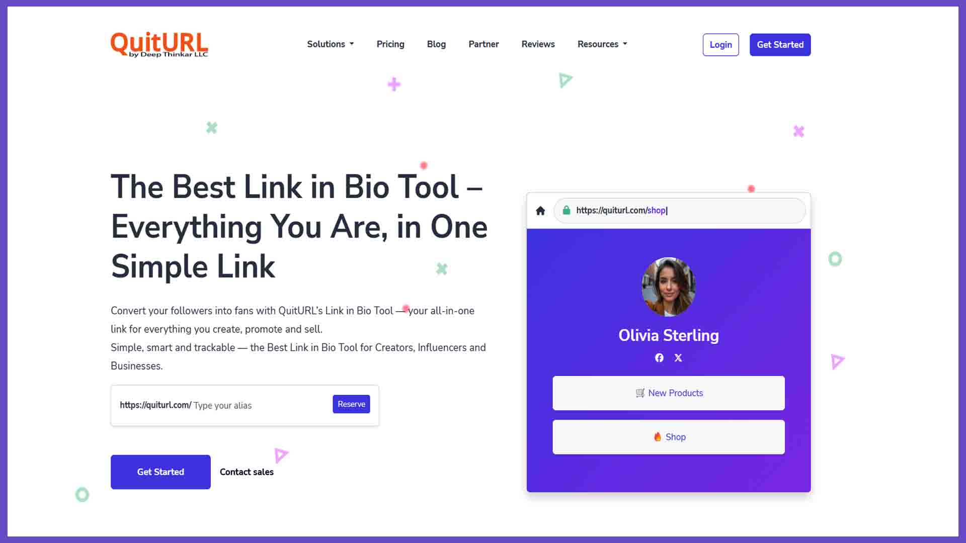 3. Best Link in Bio Page Generator Tool QuitURL