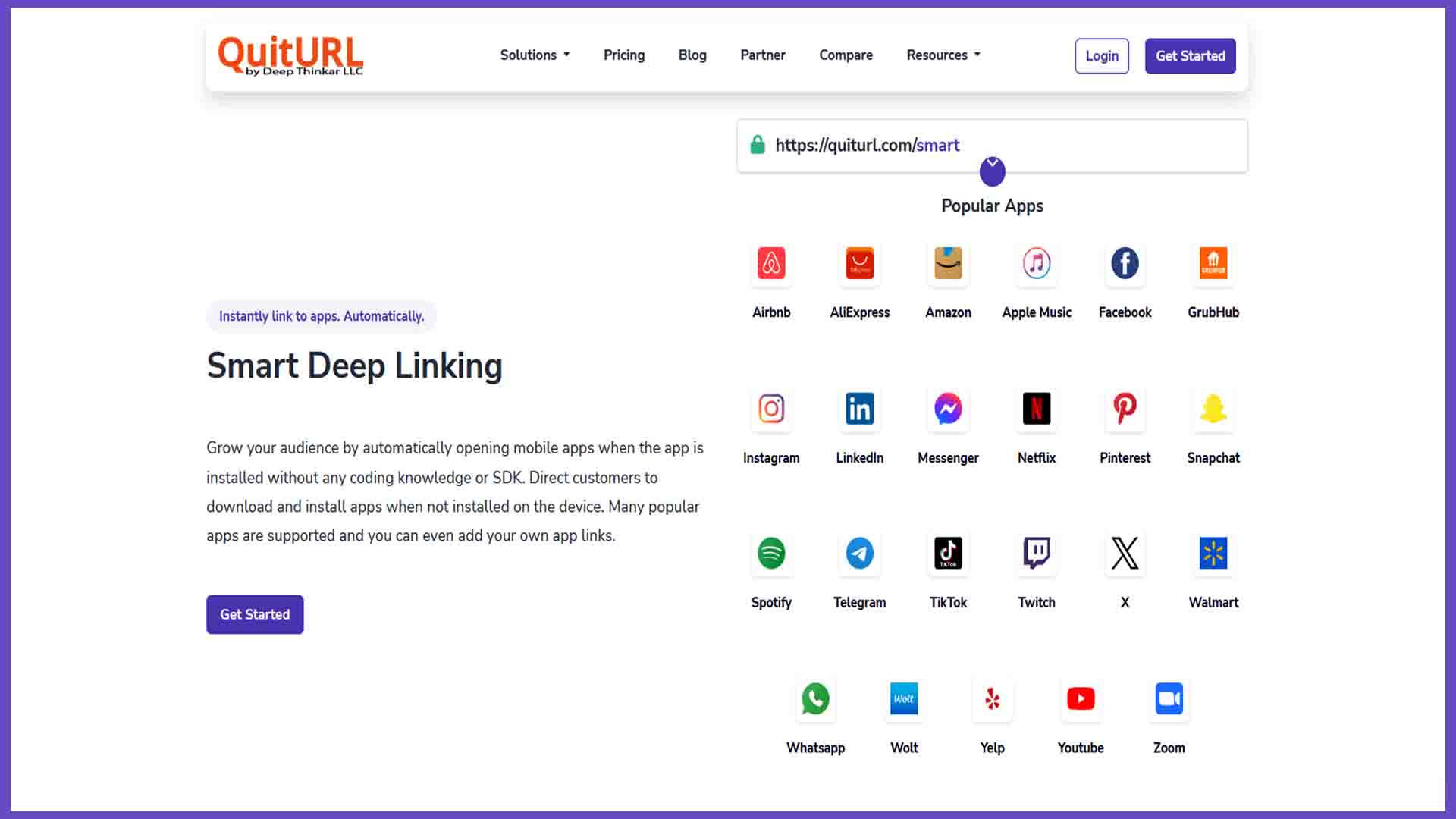5.Smart Deep Linking with QuitURL