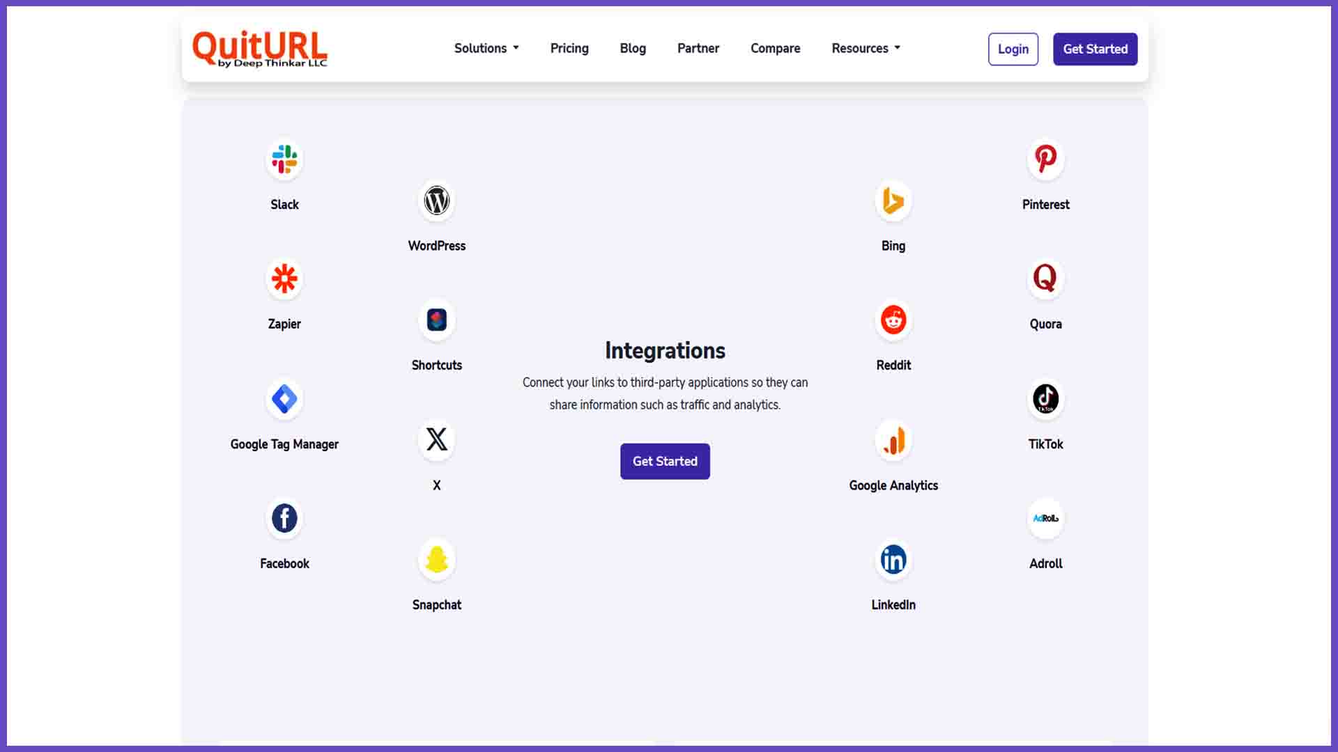 6. Integrate your links on third party plartform with QuitURL
